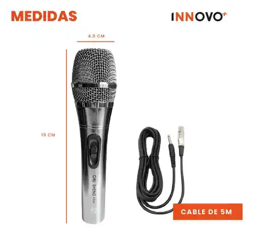 Micrófono Karaoke Profesional Metálico De Cable