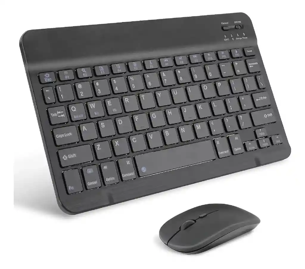 Set 3 En 1 Teclado Bluetooth Compacto Con Mouse + Base Celular