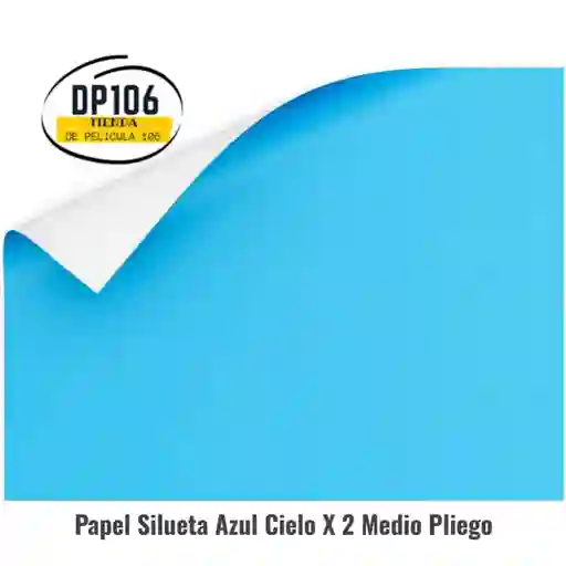 Papel Silueta Azul Cielo X 2 Medio Pliego