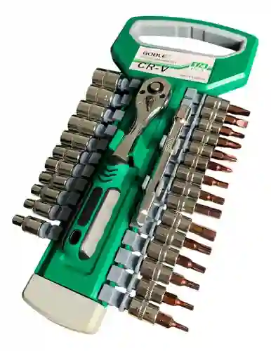 Juego De Rachet 28 Pz Herramienta Basics Práctico Multifuncional Crome Vanadium