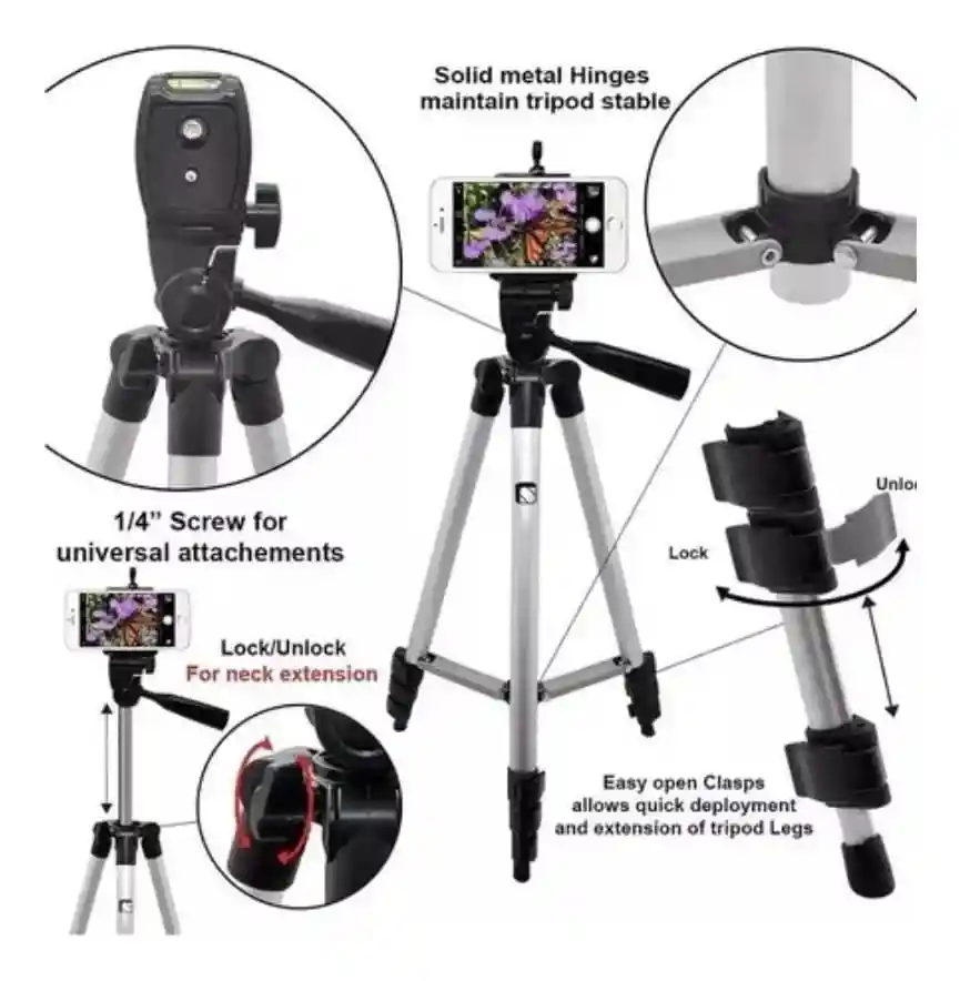 Trípode Telescópico + Soporte De Celular