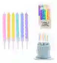Set Vela Espiral Tonos Pastel X 6 Uds