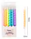 Set Vela Espiral Tonos Pastel X 6 Uds