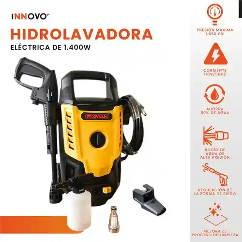 Hidrolavadora De Alta Potencia Fixman 1400w 1650 Psi Alta Presión