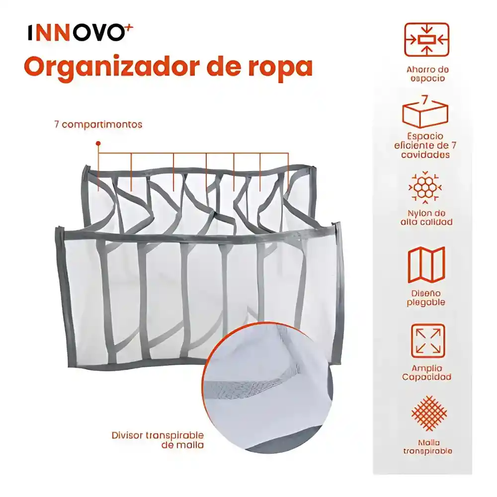 Combo Closet Armable + 3 Cajas Almacenadoras Jeans + 3 Organizadores Ropa Interior