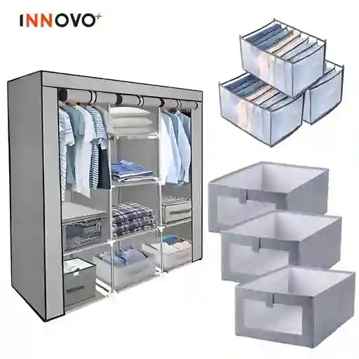 Combo Closet Armable + 3 Cajas Almacenadoras Jeans + 3 Organizadores Ropa Interior