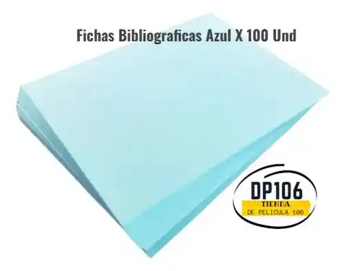 Fichas Bibliograficas Azul X 100 Und