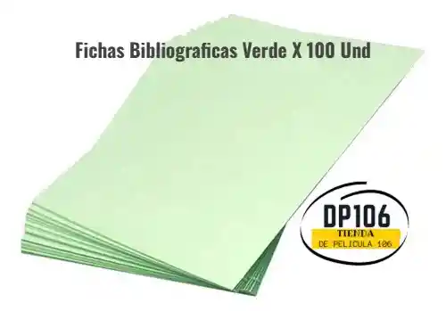 Fichas Bibliograficas Verde X 100 Und