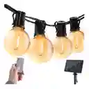 Guirnalda De Luces Led Exterior + Panel Solar