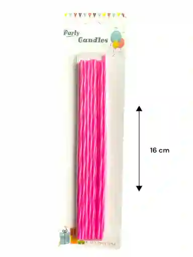Set Vela Larga Espiral Fuscia X 16 Uds