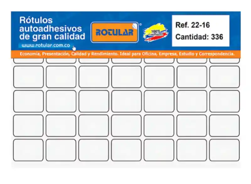 Rótulo Adhesivo Blanco Mate Rotular 22 Mm De Ancho - 16 Mm De Alto Cantidad: 336