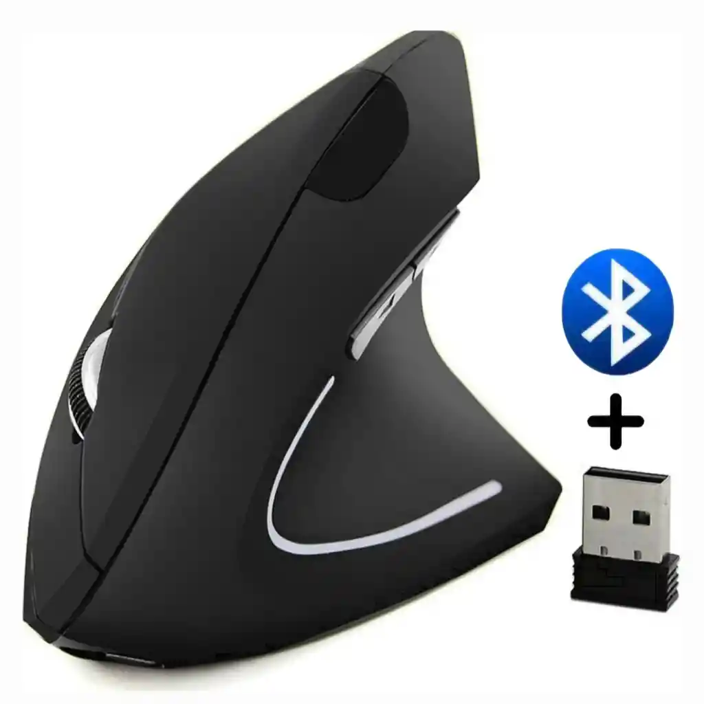 Mouse Inalámbrico + Bluetooth Ergonómico Vertical Harvic