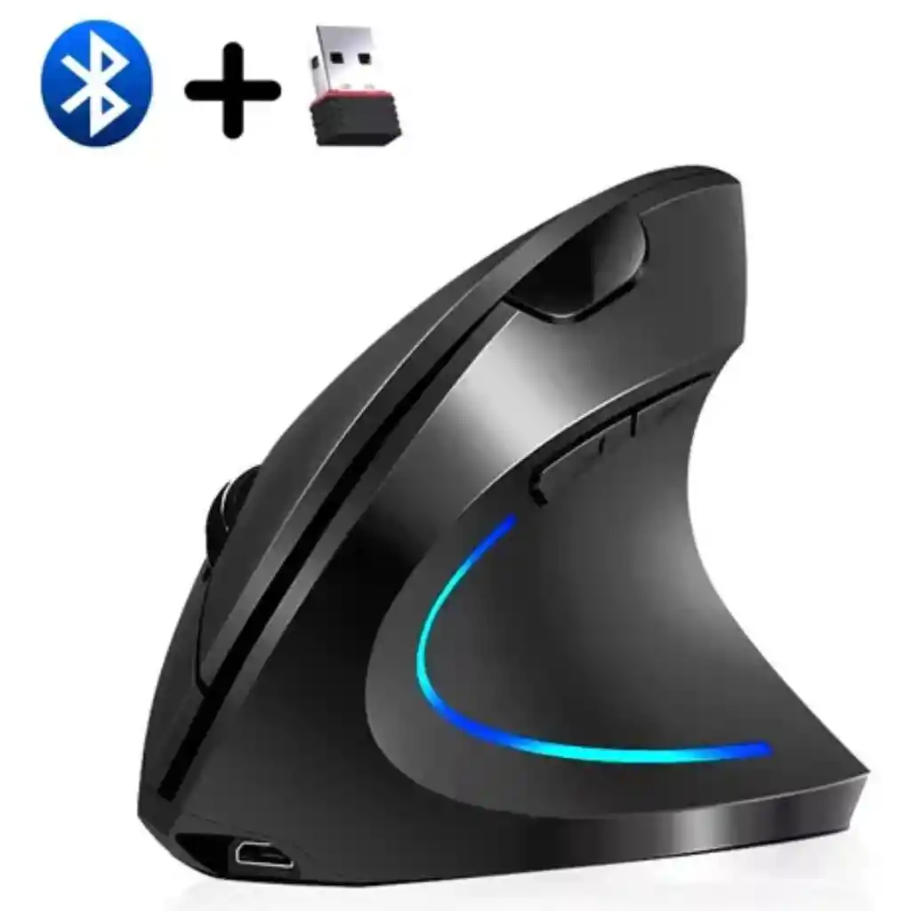 Mouse Inalámbrico + Bluetooth Ergonómico Vertical Harvic