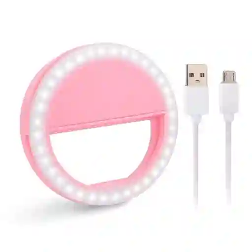 Aro Luz Led Selfie Fotografia Video Recargable Ring Light Rosa