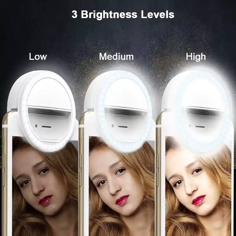 Aro Luz Led Selfie Fotografia Video Recargable Ring Light Blanca