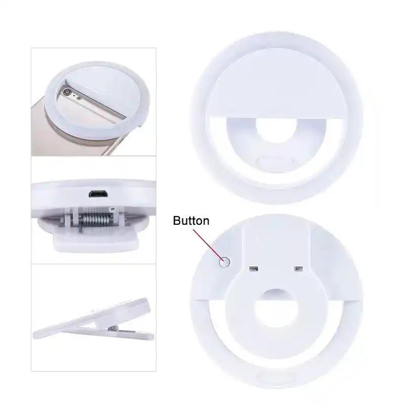 Aro Luz Led Selfie Fotografia Video Recargable Ring Light Blanca
