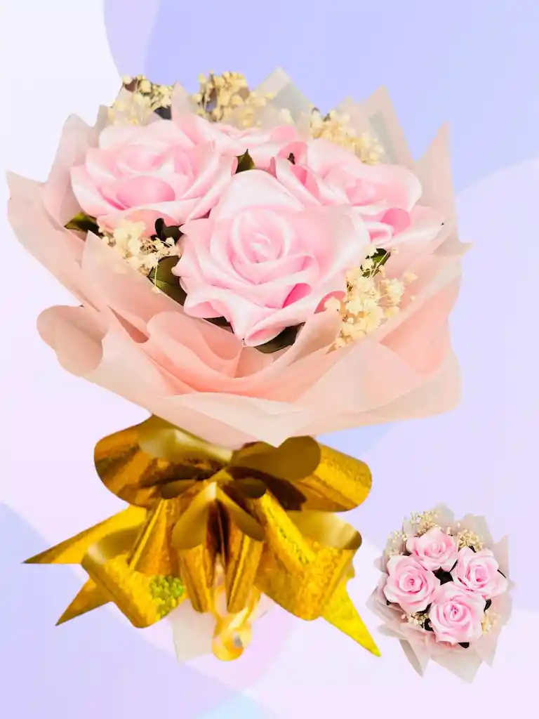 Regalo Ramo De Rosas Eternas Rosadas - Amigo Secreto - Amor Y Amistad - Rosas Rojas