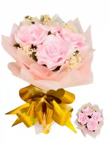 Regalo Ramo De Rosas Eternas Rosadas - Amigo Secreto - Amor Y Amistad - Rosas Rojas