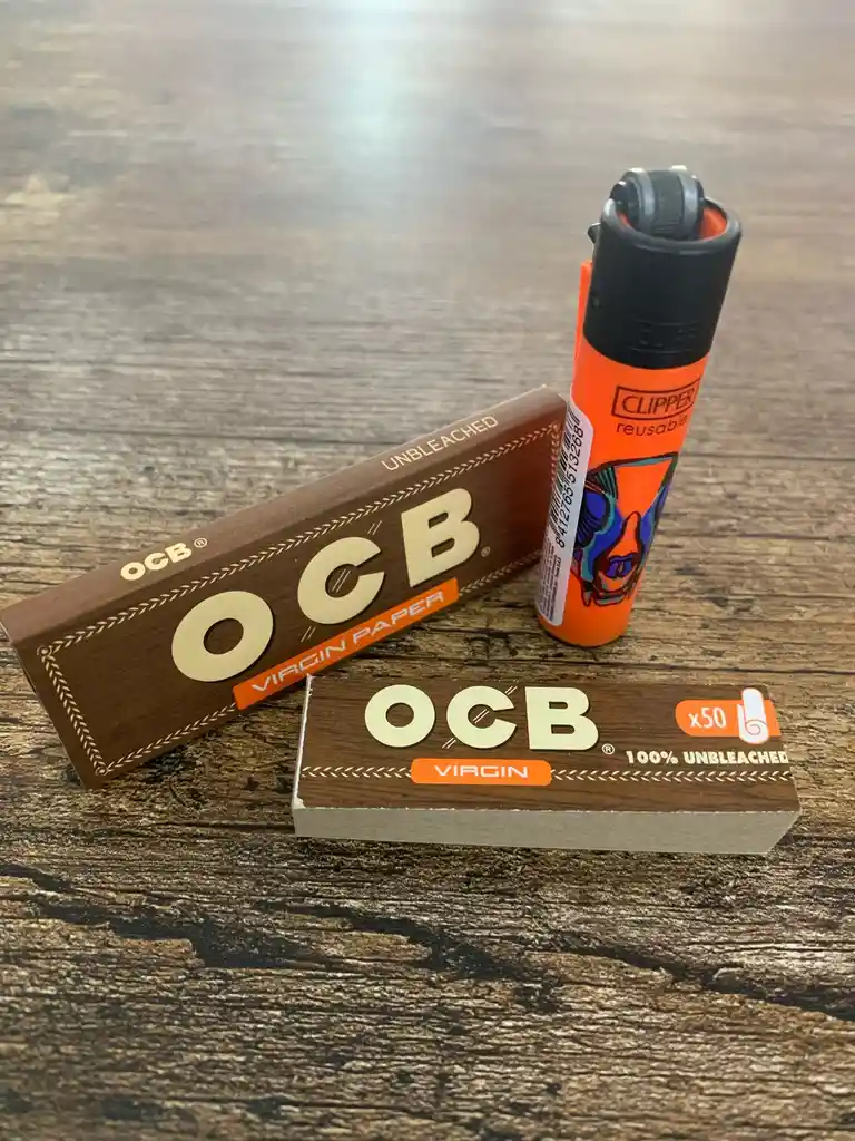 Ocb Virgin Kit Papel De Liar 1/4 + Filtros De Carton + Clipper