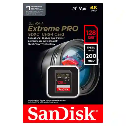 Memoria Sd Compacta 128 Gb Sandisk Extreme Pro