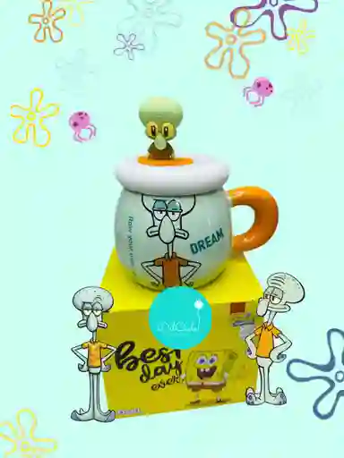 Mug O Taza Con Pitillo Bob Esponja Calamardo
