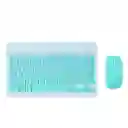 Teclado Y Mouse Azul Bluetooth Recargable