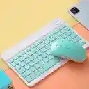 Teclado Y Mouse Azul Bluetooth Recargable