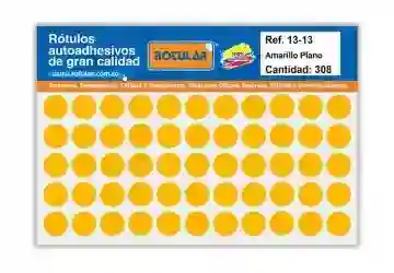 Rótulo Adhesivo Amarillo Mate Rotular 13 Mm De Ancho - 13 Mm De Alto Cantidad: 308