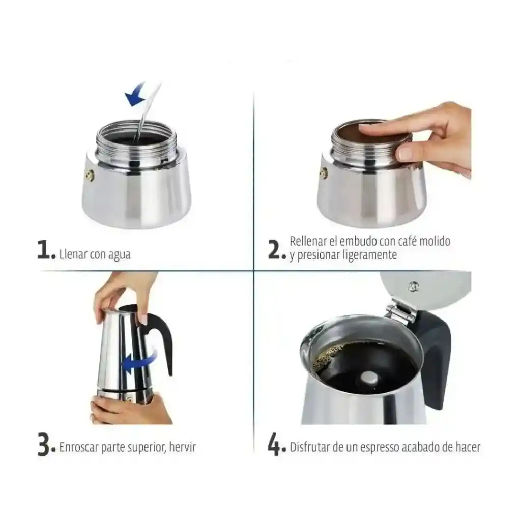 Cafetera Moka Italiana Acero Inoxidable 600ml 12 Tazas