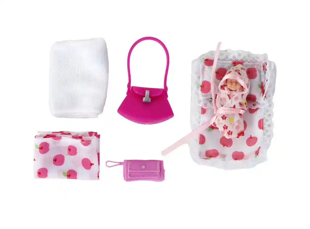 Muñeca Defa Lucy Embarazada + Niña + Bebe Coche Y Accesorios