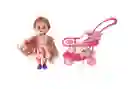 Muñeca Defa Lucy Embarazada + Niña + Bebe Coche Y Accesorios