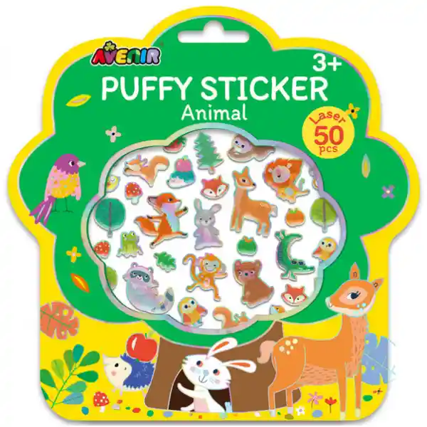 Juego Didáctico De Stickers Animales Brillantes Para Niños