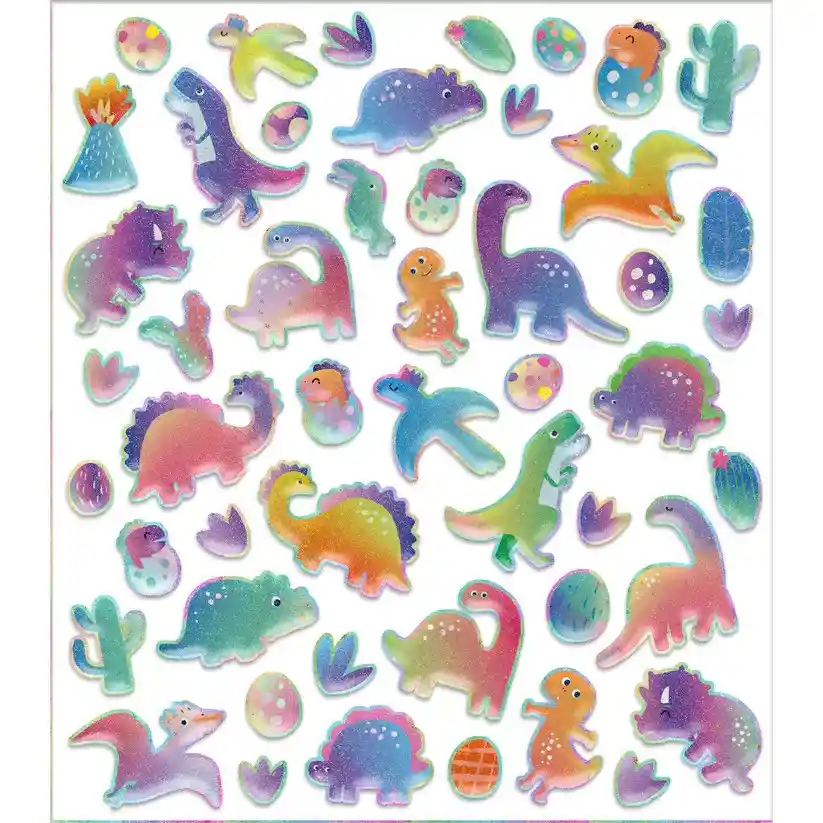 Juego Didáctico De Stickers Dinosaurio Brillantes Para Niños