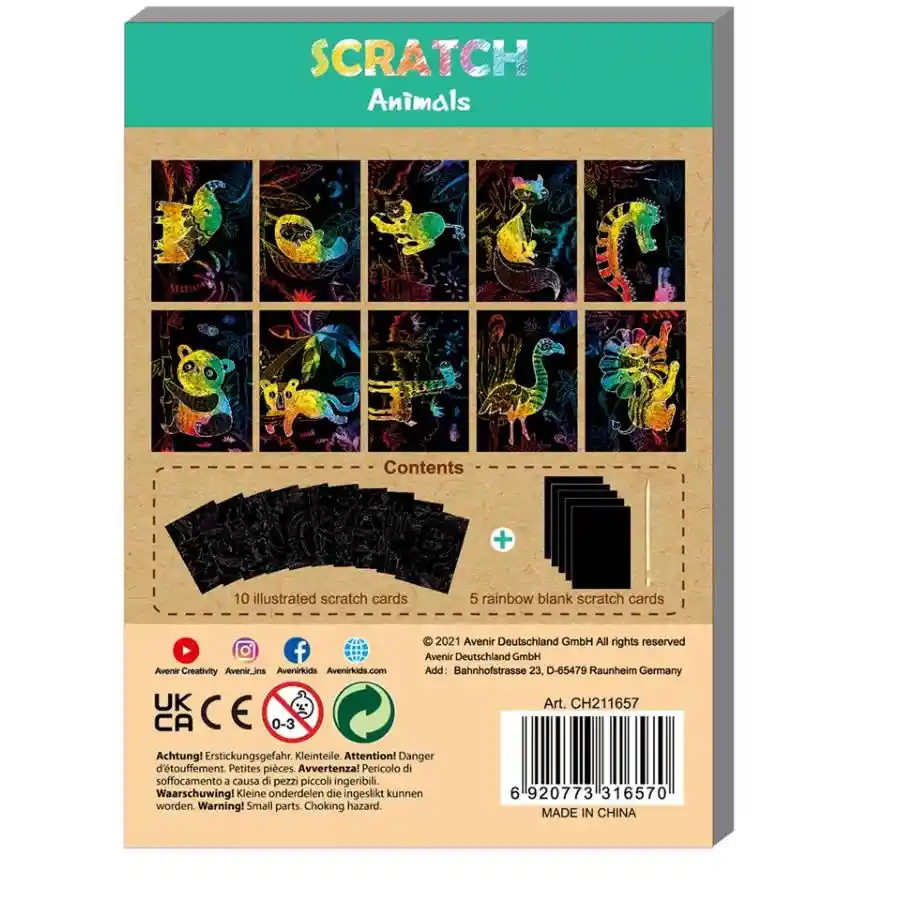 Juego Didáctico De Rasca Y Dibuja Animales Para Niños