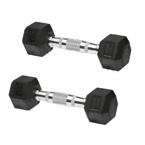 Par Mancuernas Encauchetada De 2kg-hexagonal Sportfitness