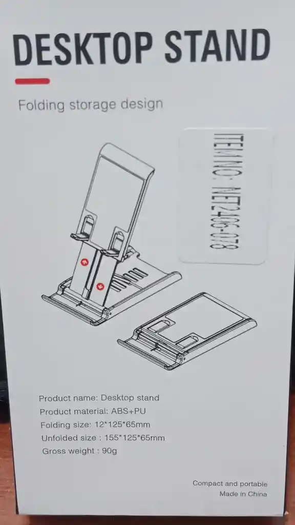 Soporte Escritorio Plegable Delgado Para Celulares O Tablet Hasta 10 Pulgadas