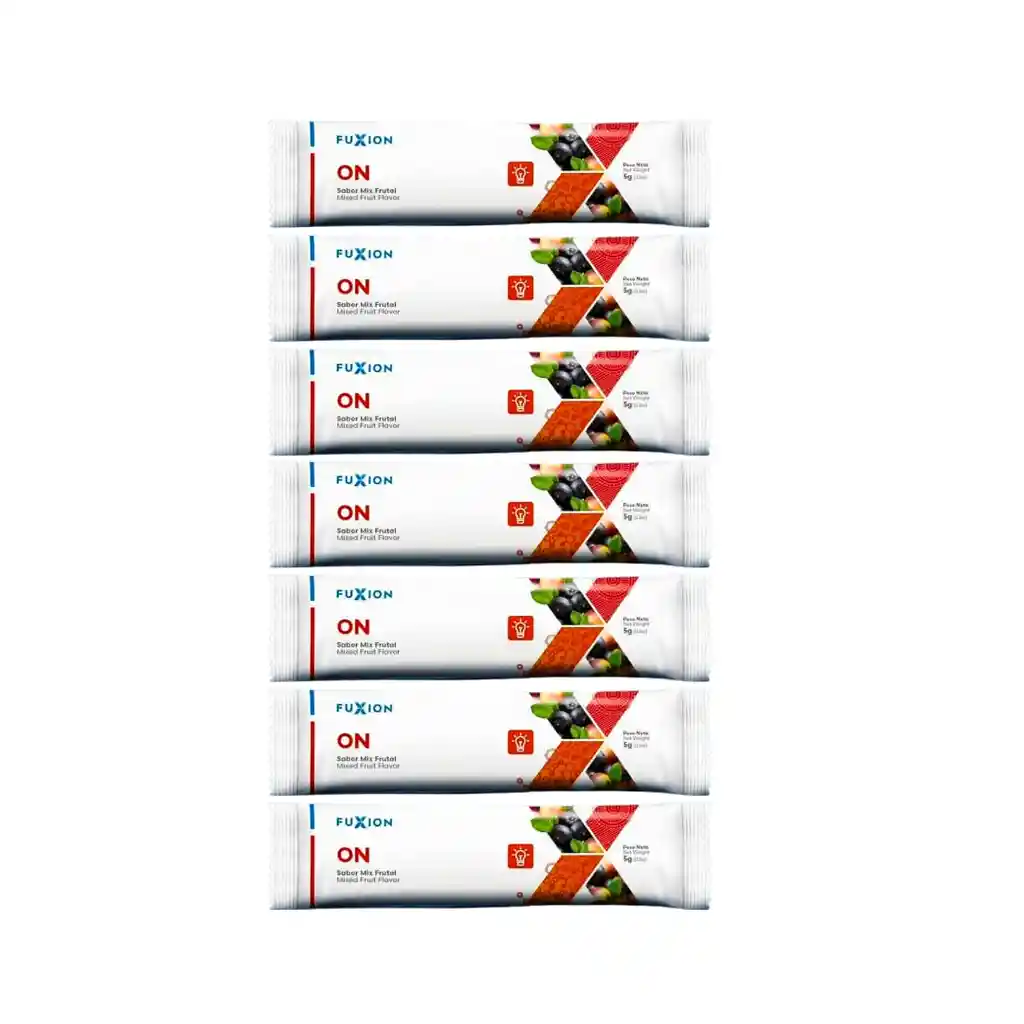 On | Pack X 7 Unidades | Fuxion | Activa La Mente | Bebida Vigorizante Con Vitaminas Y Aminoácidos | Recupera La Energia Y Activa Funciones Cerebrales | 5g