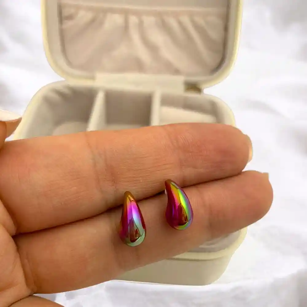 Aretes Gota Chunky Mini (1 Cm)