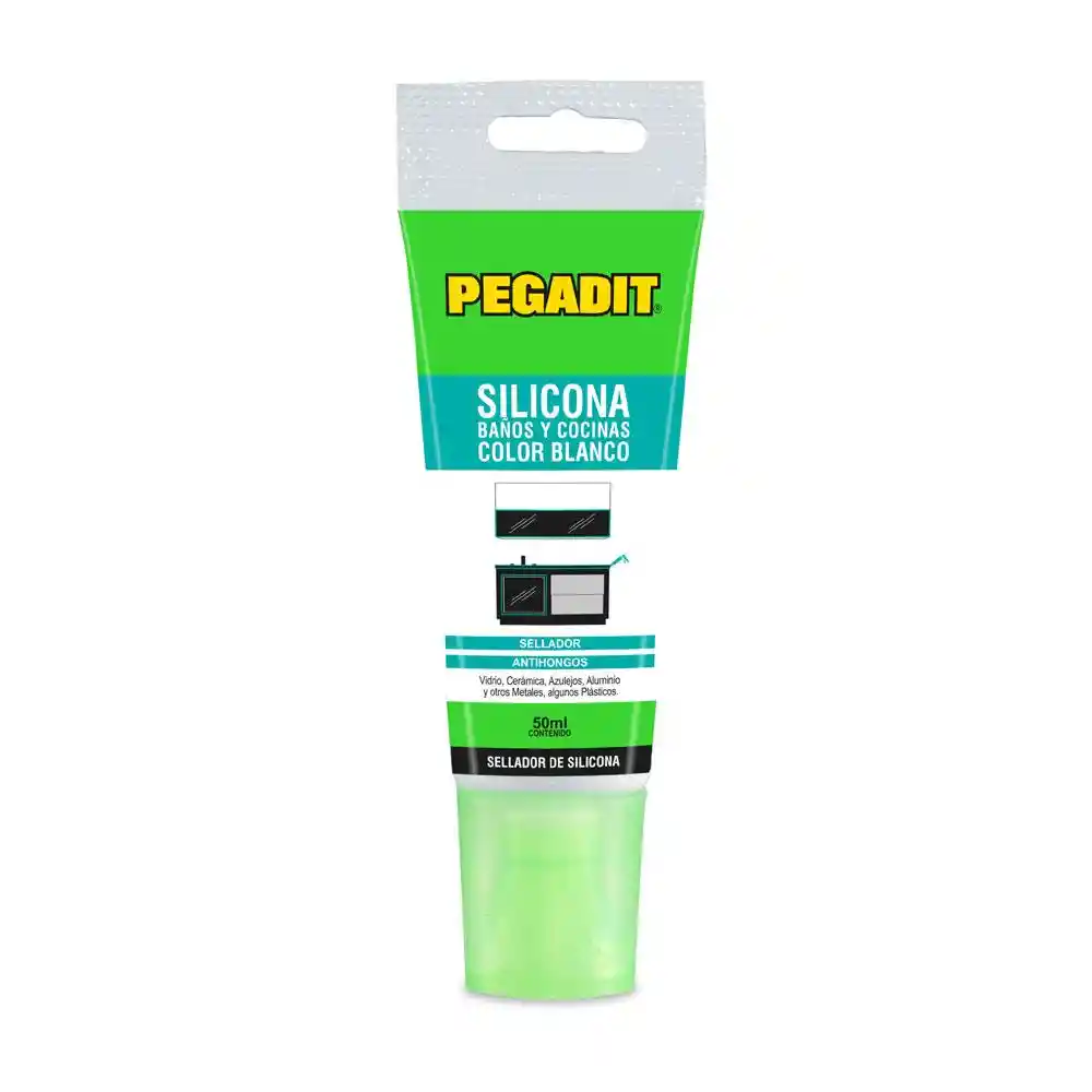 Silicona Pegadit 50 Ml Blanca Banos Y Cocina