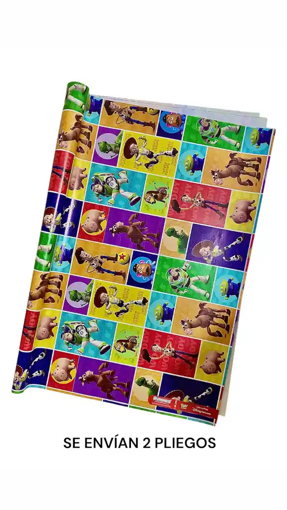 Papel De Regalo Niño Toy Story 48 X 68 Cm. X 2 Unidades Primavera