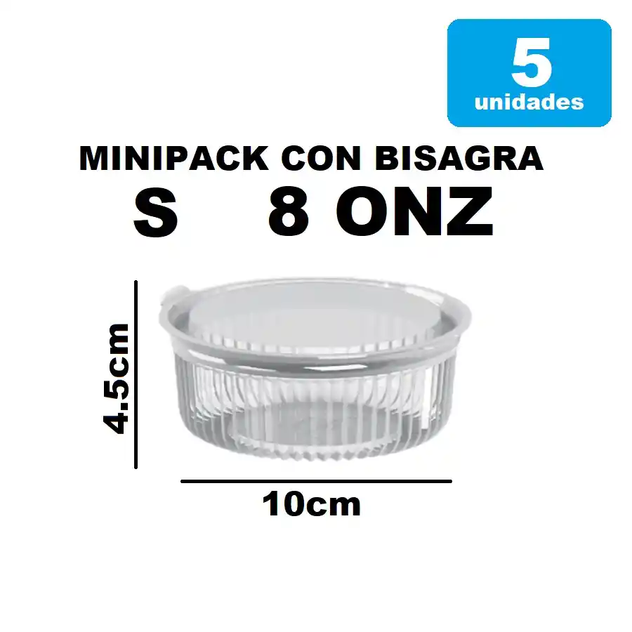 Contenedor Minipack Con Bisagra Pet Cristal Tamaño S X5und Darnel