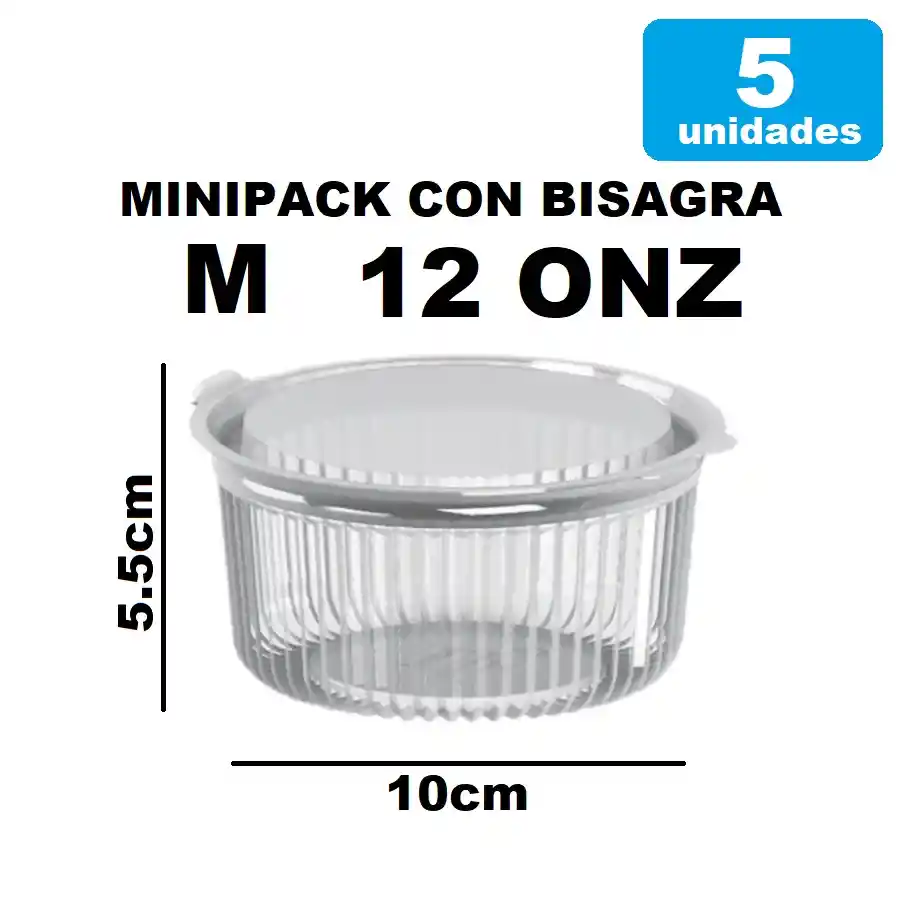 Contenedor Minipack Con Bisagra Pet Cristal Tamaño M X5und Darnel
