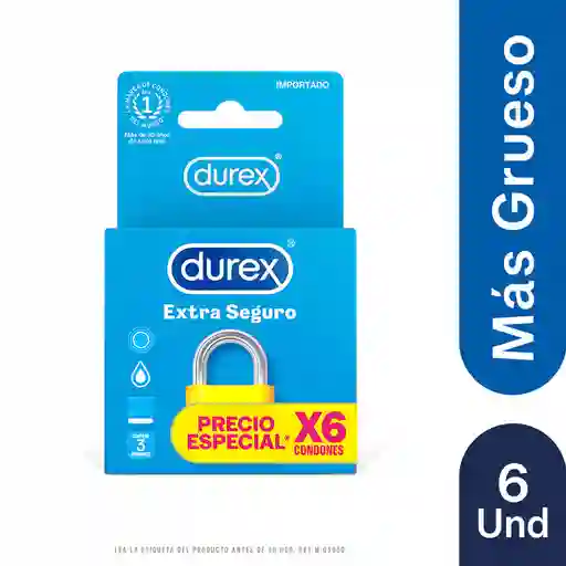 Condones Durex Extra Seguro X6 Unidades
