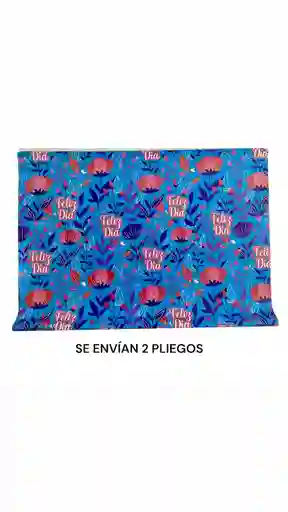 Papel De Regalo Mujer Tropical Feliz Día 48 X 68 Cm. X 2 Unidades Primavera