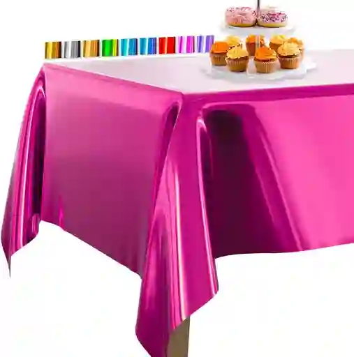 Mantel En Papel Aluminio Fucsia Fiestas Y Decoración
