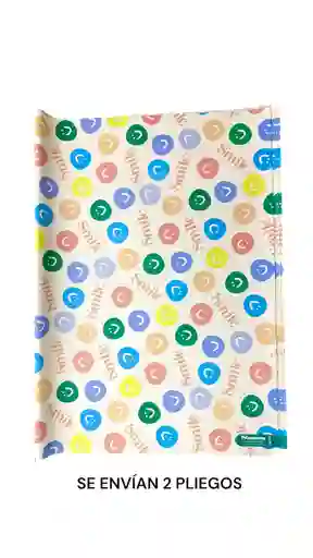 Papel De Regalo Mujer O Niña Caritas Smile 48 X 68cm. X 2 Unidades Primavera