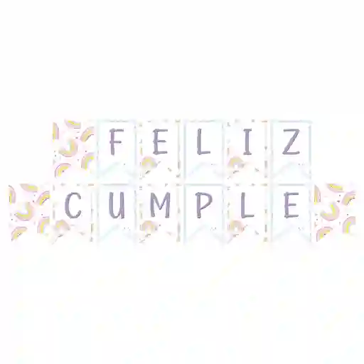 Letrero Feliz Cumple Arcoiris Pastel