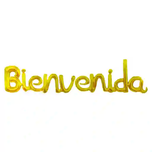 Bienvenida Inflable Cursivo Dorado