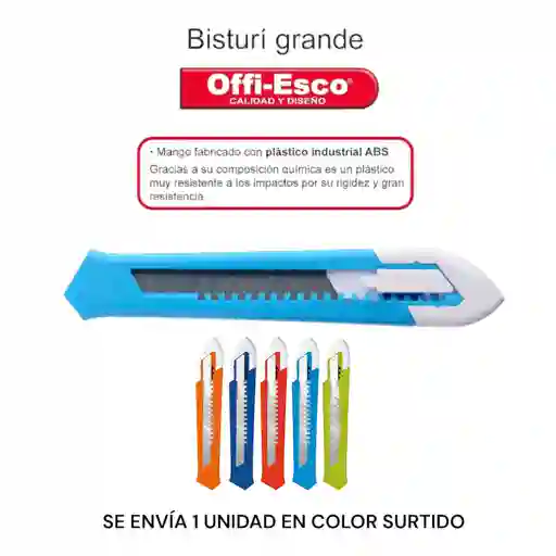 Bisturi Exacto Plastico Grande Offi Esco Oe-112 Colores Surtidos