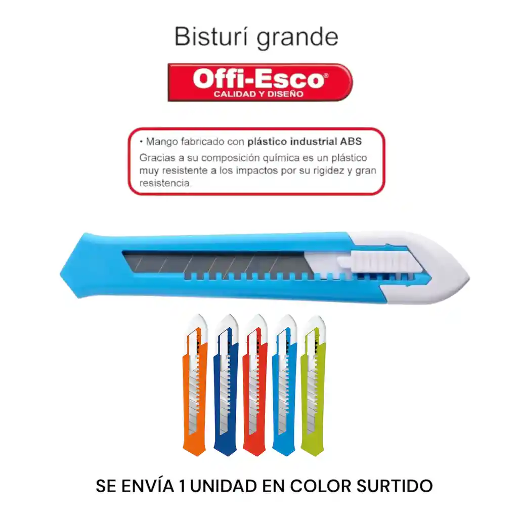 Bisturi Exacto Plastico Grande Offi Esco Oe-112 Colores Surtidos